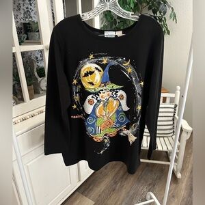 ONLY NECESSITIES Womens Vintage Witch Black Long Sleevless Large